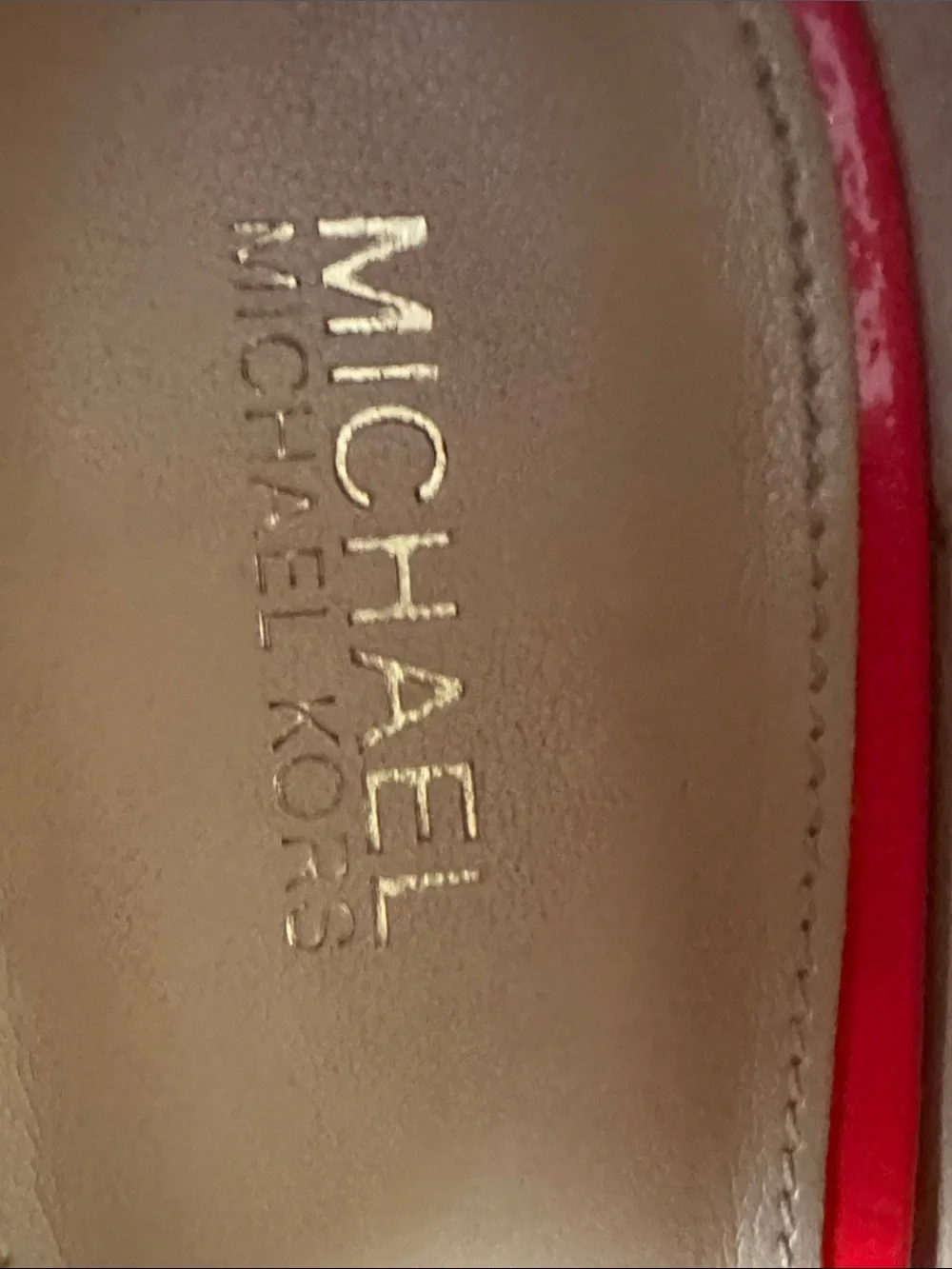 Michael Kors Orangy Red Patent Pointed-Toe Statement Heels